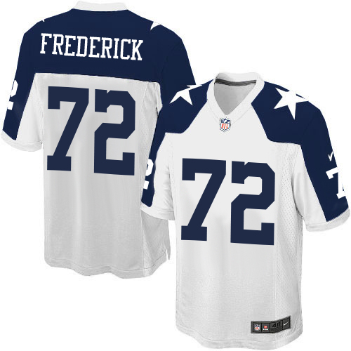 Men's Nike Dallas Cowboys #72 Travis Frederick Game White Throwback Alternate NFL Jersey