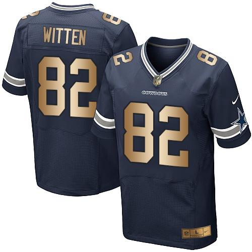 Men's Nike Dallas Cowboys #82 Jason Witten Elite Navy/Gold Team Color NFL Jersey