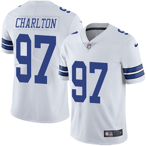 Men's Nike Dallas Cowboys #97 Taco Charlton White Vapor Untouchable Limited Player NFL Jersey