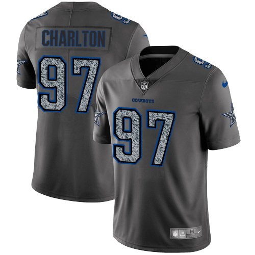 Men's Nike Dallas Cowboys #97 Taco Charlton Gray Static Vapor Untouchable Game NFL Jersey