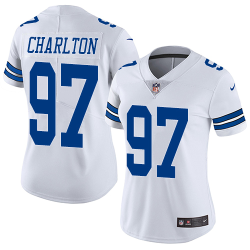 Women's Nike Dallas Cowboys #97 Taco Charlton White Vapor Untouchable Elite Player NFL Jersey