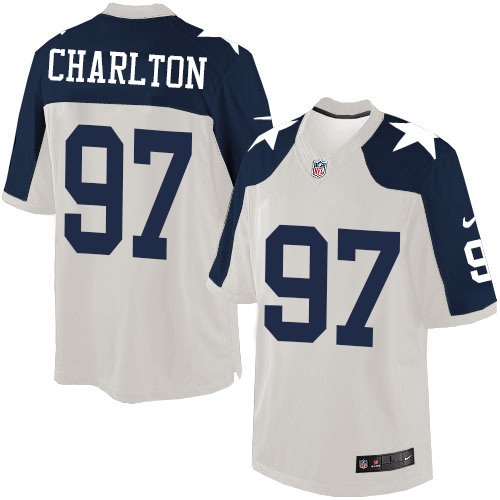 Men's Nike Dallas Cowboys #97 Taco Charlton Limited White Throwback Alternate NFL Jersey