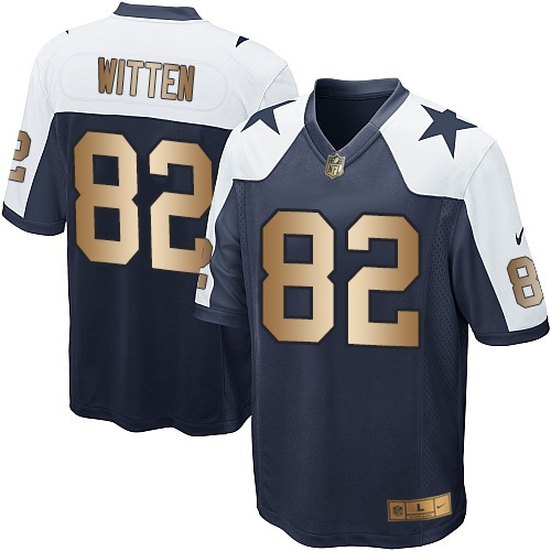 Youth Nike Dallas Cowboys #82 Jason Witten Elite Navy/Gold Throwback Alternate NFL Jersey