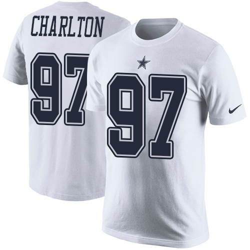 NFL Men's Nike Dallas Cowboys #97 Taco Charlton White Rush Pride Name & Number T-Shirt