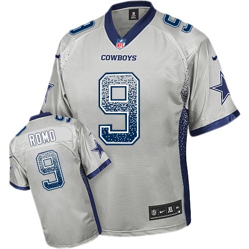 Men's Nike Dallas Cowboys #9 Tony Romo Elite Grey Drift Fashion NFL Jersey