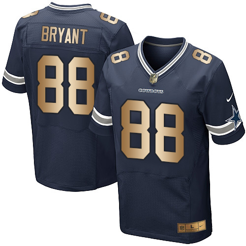 Men's Nike Dallas Cowboys #88 Dez Bryant Elite Navy/Gold Team Color NFL Jersey
