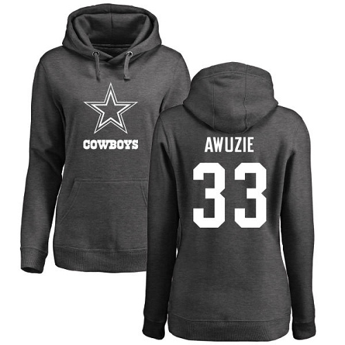 NFL Women's Nike Dallas Cowboys #33 Chidobe Awuzie Ash One Color Pullover Hoodie