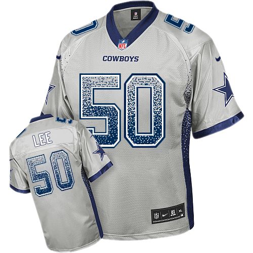 Men's Nike Dallas Cowboys #50 Sean Lee Elite Grey Drift Fashion NFL Jersey