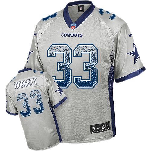 Men's Nike Dallas Cowboys #33 Tony Dorsett Elite Grey Drift Fashion NFL Jersey