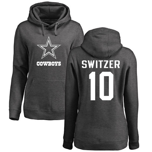 NFL Women's Nike Dallas Cowboys #10 Ryan Switzer Ash One Color Pullover Hoodie