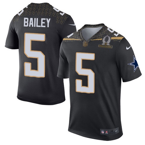 Men's Nike Dallas Cowboys #5 Dan Bailey Elite Black Team Irvin 2016 Pro Bowl NFL Jersey