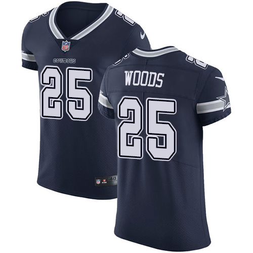 Men's Nike Dallas Cowboys #25 Xavier Woods Navy Blue Team Color Vapor Untouchable Elite Player NFL Jersey