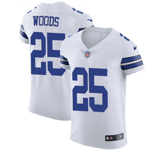 Men's Nike Dallas Cowboys #25 Xavier Woods White Vapor Untouchable Elite Player NFL Jersey