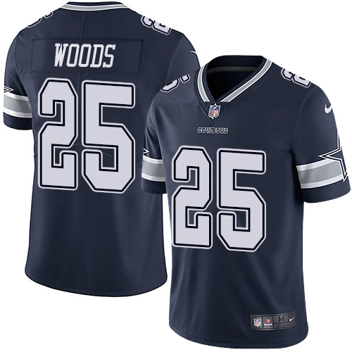 Youth Nike Dallas Cowboys #25 Xavier Woods Navy Blue Team Color Vapor Untouchable Limited Player NFL Jersey