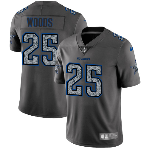 Youth Nike Dallas Cowboys #25 Xavier Woods Gray Static Vapor Untouchable Game NFL Jersey