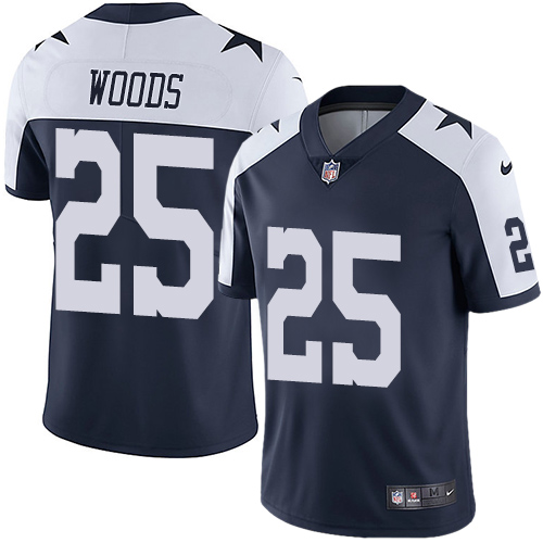 Youth Nike Dallas Cowboys #25 Xavier Woods Navy Blue Throwback Alternate Vapor Untouchable Limited Player NFL Jersey
