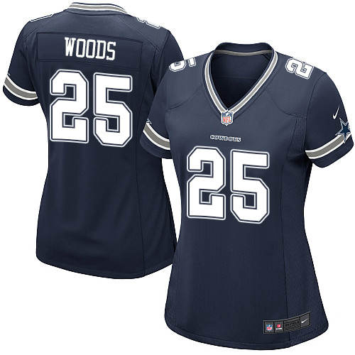 Women's Nike Dallas Cowboys #25 Xavier Woods Game Navy Blue Team Color NFL Jersey