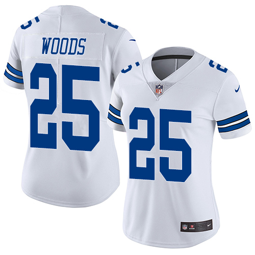 Women's Nike Dallas Cowboys #25 Xavier Woods White Vapor Untouchable Elite Player NFL Jersey