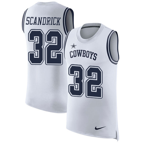 Men's Nike Dallas Cowboys #32 Orlando Scandrick White Rush Player Name & Number Tank Top NFL Jersey