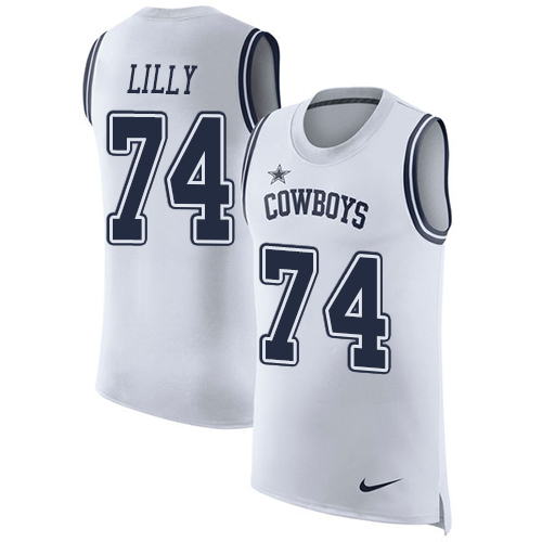 Men's Nike Dallas Cowboys #74 Bob Lilly White Rush Player Name & Number Tank Top NFL Jersey