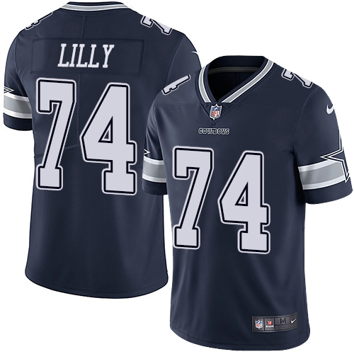 Men's Nike Dallas Cowboys #74 Bob Lilly Navy Blue Team Color Vapor Untouchable Limited Player NFL Jersey