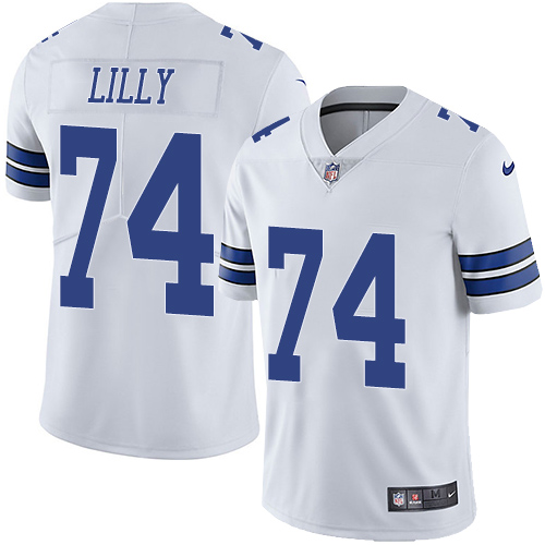 Men's Nike Dallas Cowboys #74 Bob Lilly White Vapor Untouchable Limited Player NFL Jersey