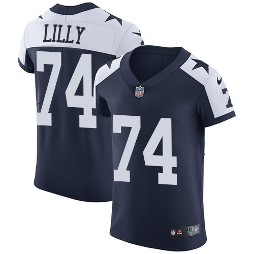 Men's Nike Dallas Cowboys #74 Bob Lilly Navy Blue Alternate Vapor Untouchable Elite Player NFL Jersey