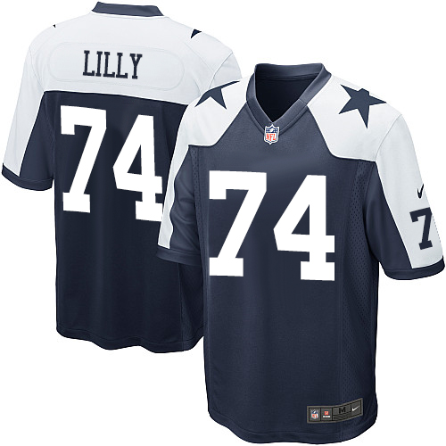Men's Nike Dallas Cowboys #74 Bob Lilly Game Navy Blue Throwback Alternate NFL Jersey