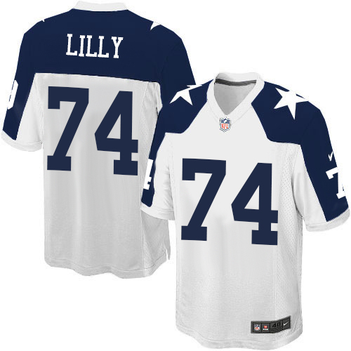 Men's Nike Dallas Cowboys #74 Bob Lilly Game White Throwback Alternate NFL Jersey