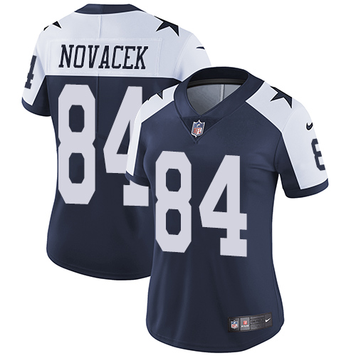 Women's Nike Dallas Cowboys #84 Jay Novacek Navy Blue Throwback Alternate Vapor Untouchable Elite Player NFL Jersey