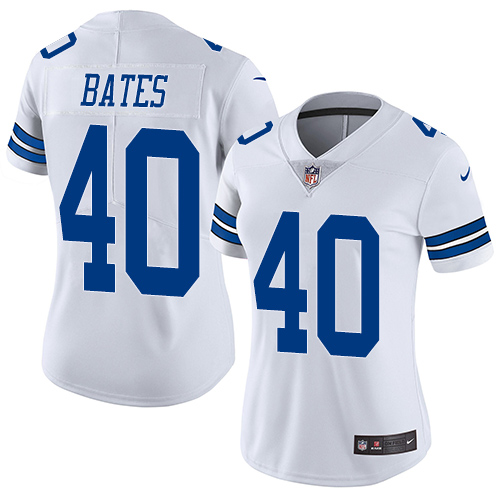 Women's Nike Dallas Cowboys #40 Bill Bates White Vapor Untouchable Elite Player NFL Jersey