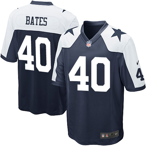 Men's Nike Dallas Cowboys #40 Bill Bates Game Navy Blue Throwback Alternate NFL Jersey