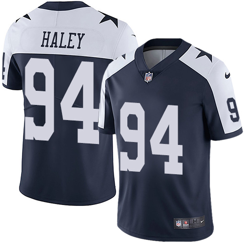 Men's Nike Dallas Cowboys #94 Charles Haley Navy Blue Throwback Alternate Vapor Untouchable Limited Player NFL Jersey