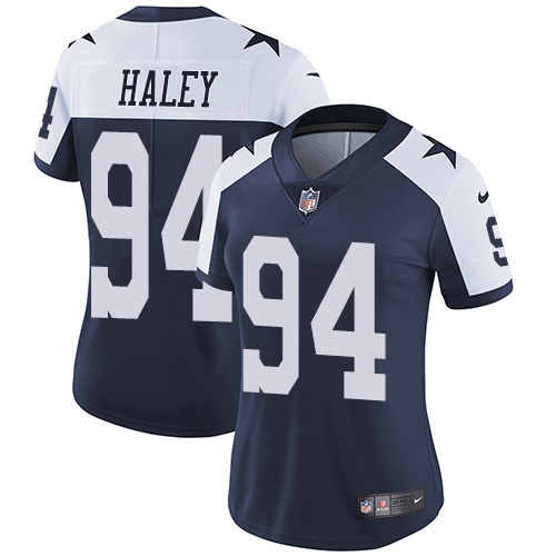 Women's Nike Dallas Cowboys #94 Charles Haley Navy Blue Throwback Alternate Vapor Untouchable Elite Player NFL Jersey