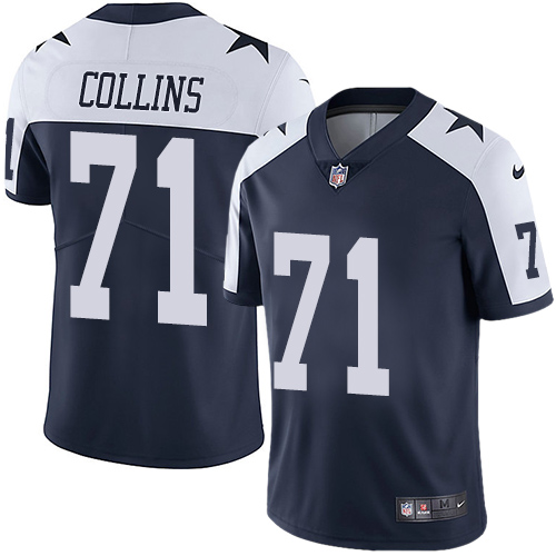 Men's Nike Dallas Cowboys #71 La'el Collins Navy Blue Throwback Alternate Vapor Untouchable Limited Player NFL Jersey