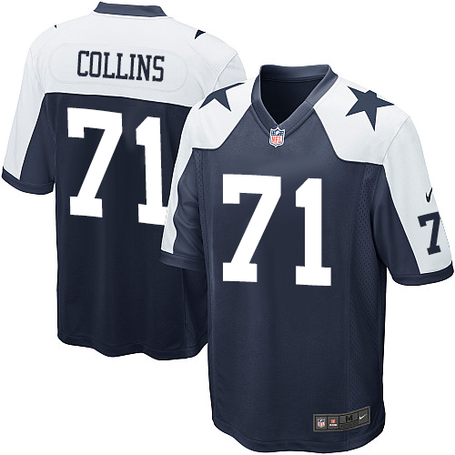 Men's Nike Dallas Cowboys #71 La'el Collins Game Navy Blue Throwback Alternate NFL Jersey
