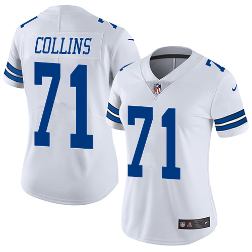 Women's Nike Dallas Cowboys #71 La'el Collins White Vapor Untouchable Elite Player NFL Jersey