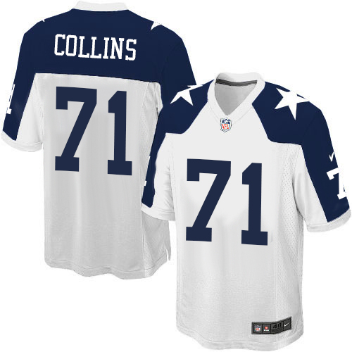 Men's Nike Dallas Cowboys #71 La'el Collins Game White Throwback Alternate NFL Jersey