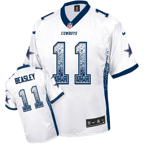 Men's Nike Dallas Cowboys #11 Cole Beasley Elite White Drift Fashion NFL Jersey