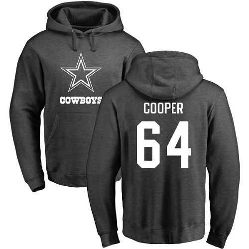 NFL Nike Dallas Cowboys #64 Jonathan Cooper Ash One Color Pullover Hoodie