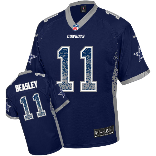 Men's Nike Dallas Cowboys #11 Cole Beasley Elite Navy Blue Drift Fashion NFL Jersey