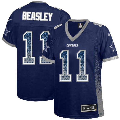 Women's Nike Dallas Cowboys #11 Cole Beasley Elite Navy Blue Drift Fashion NFL Jersey