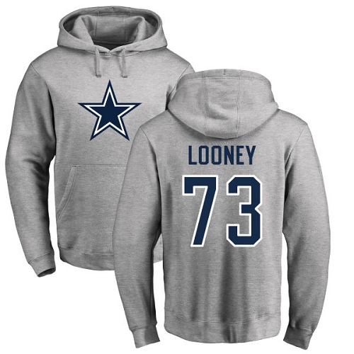 NFL Nike Dallas Cowboys #73 Joe Looney Ash Name & Number Logo Pullover Hoodie