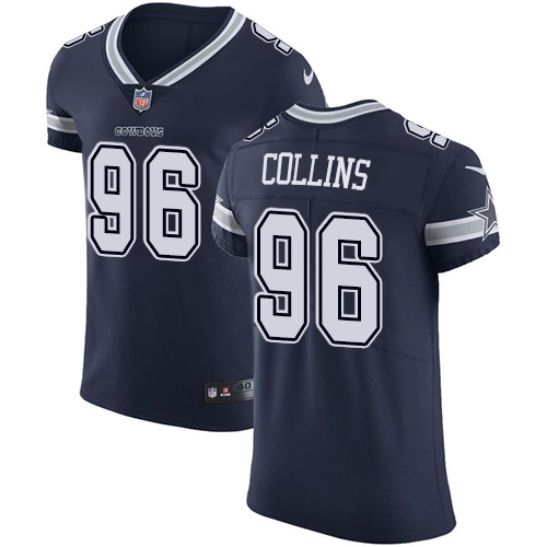 Men's Nike Dallas Cowboys #96 Maliek Collins Navy Blue Team Color Vapor Untouchable Elite Player NFL Jersey