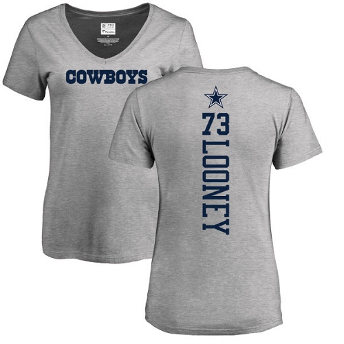 NFL Women's Nike Dallas Cowboys #73 Joe Looney Ash Backer V-Neck T-Shirt