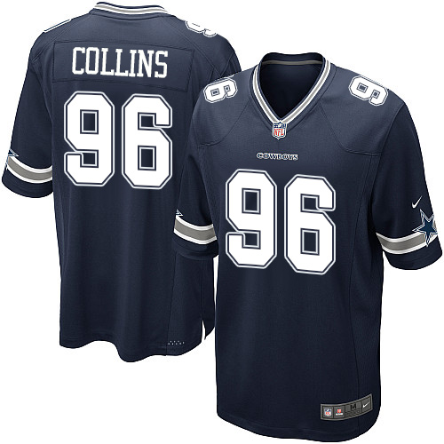 Men's Nike Dallas Cowboys #96 Maliek Collins Game Navy Blue Team Color NFL Jersey