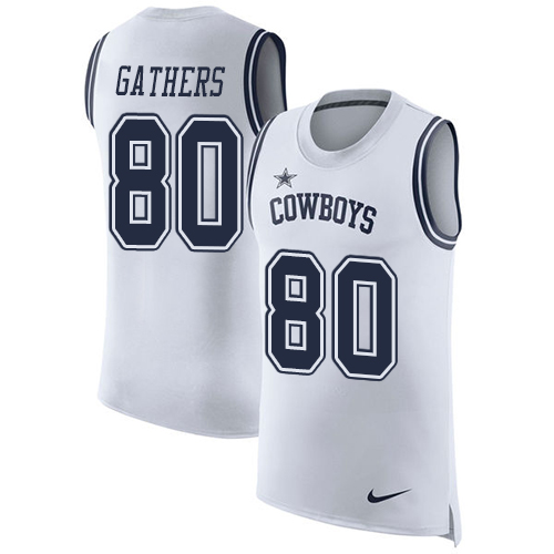 Men's Nike Dallas Cowboys #80 Rico Gathers White Rush Player Name & Number Tank Top NFL Jersey