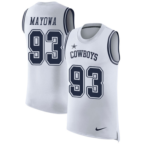 Men's Nike Dallas Cowboys #93 Benson Mayowa White Rush Player Name & Number Tank Top NFL Jersey