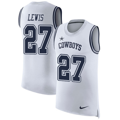 Men's Nike Dallas Cowboys #27 Jourdan Lewis White Rush Player Name & Number Tank Top NFL Jersey
