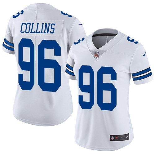 Women's Nike Dallas Cowboys #96 Maliek Collins White Vapor Untouchable Elite Player NFL Jersey